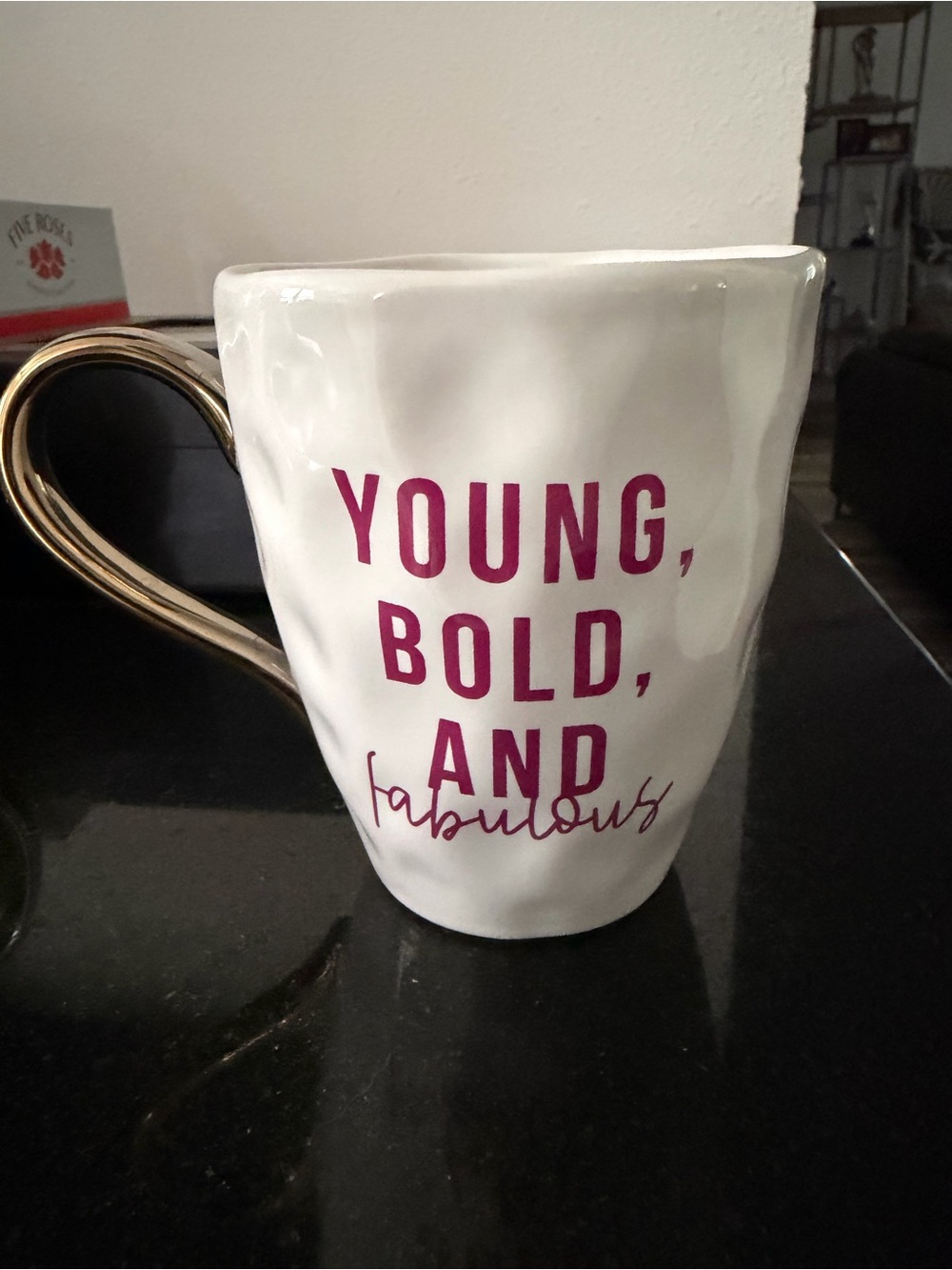 Prima Design Ceramic Mug With Young, Bold, And Fabulous Text 12oz